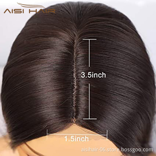 Aisi Hair Wholesale Cheap Vendor Silky Straight Lace Frontal Brown Synthetic Hair For Black Women Lace Front Wig